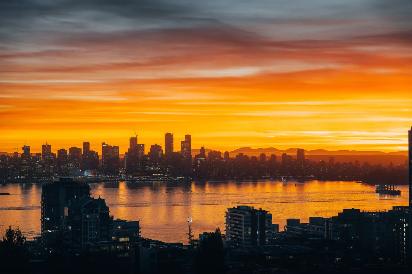Sunset golden hour long exposure