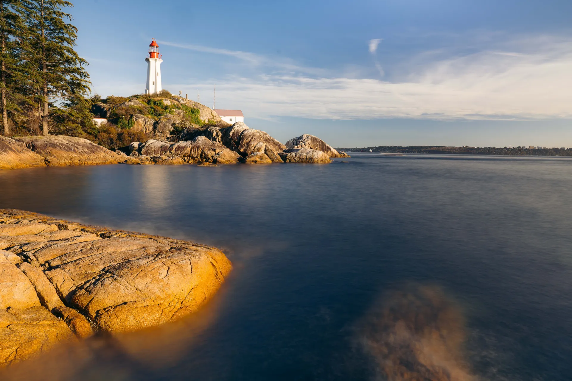 Point Atkinson Lighthouse at golden hour, Lighthouse Park, West Vancouver