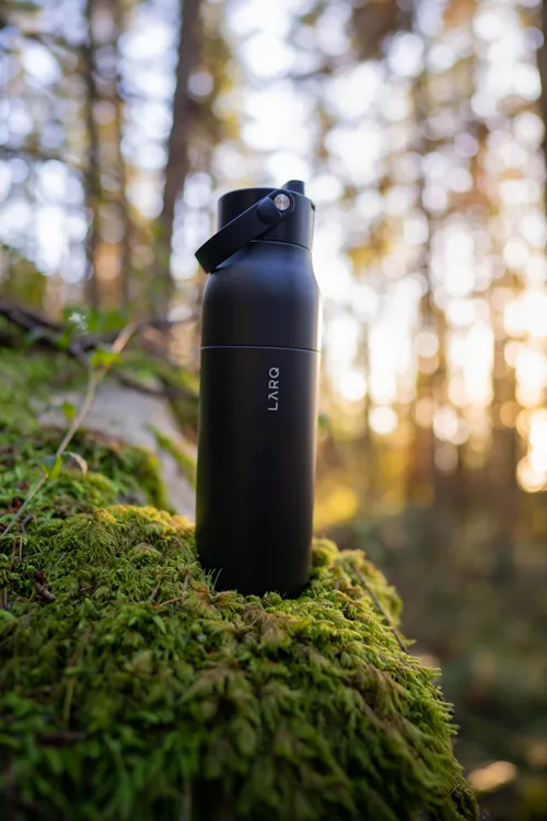 Outdoor product photography LARQ water bottle