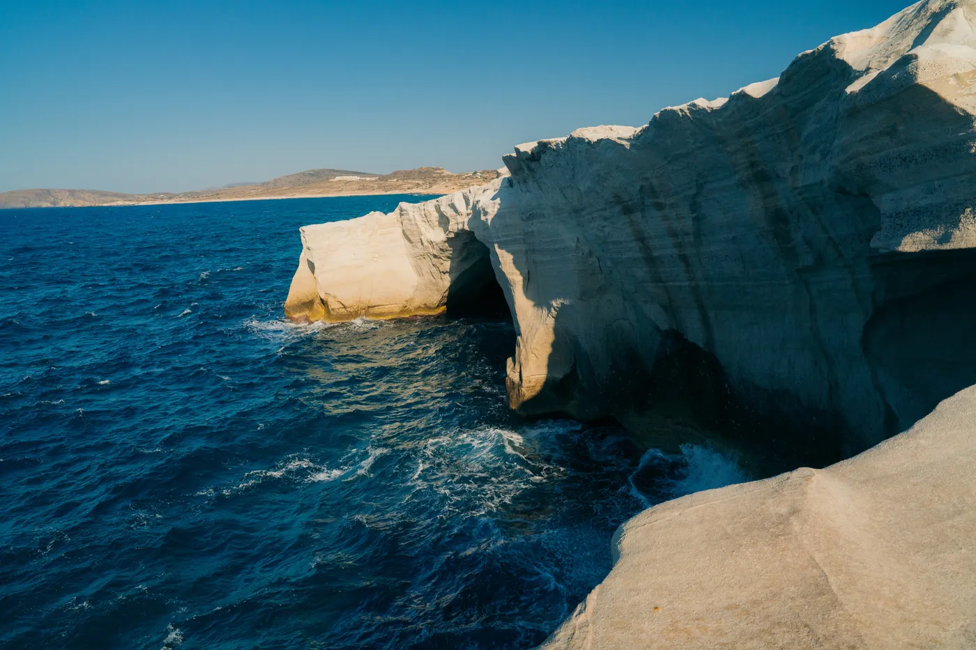Sarakiniko Beach aerial view