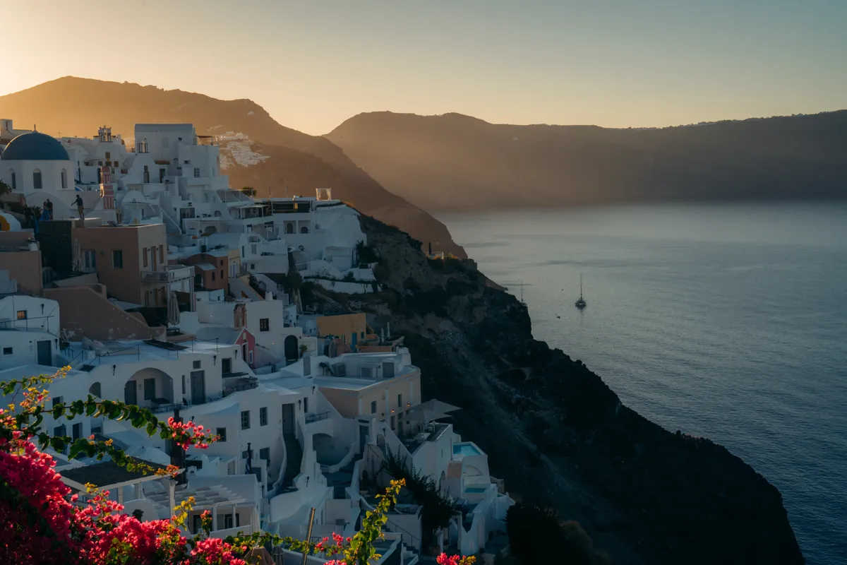 Oia village Santorini at sunrise