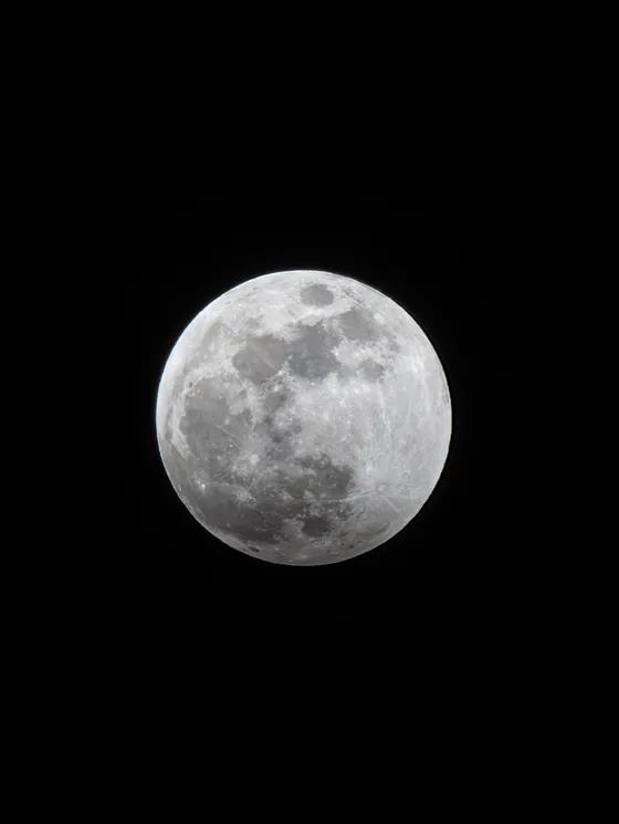 Detailed lunar surface craters